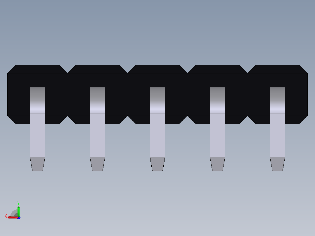 电子器件Header 2_54 Horizontal 5x后视图
