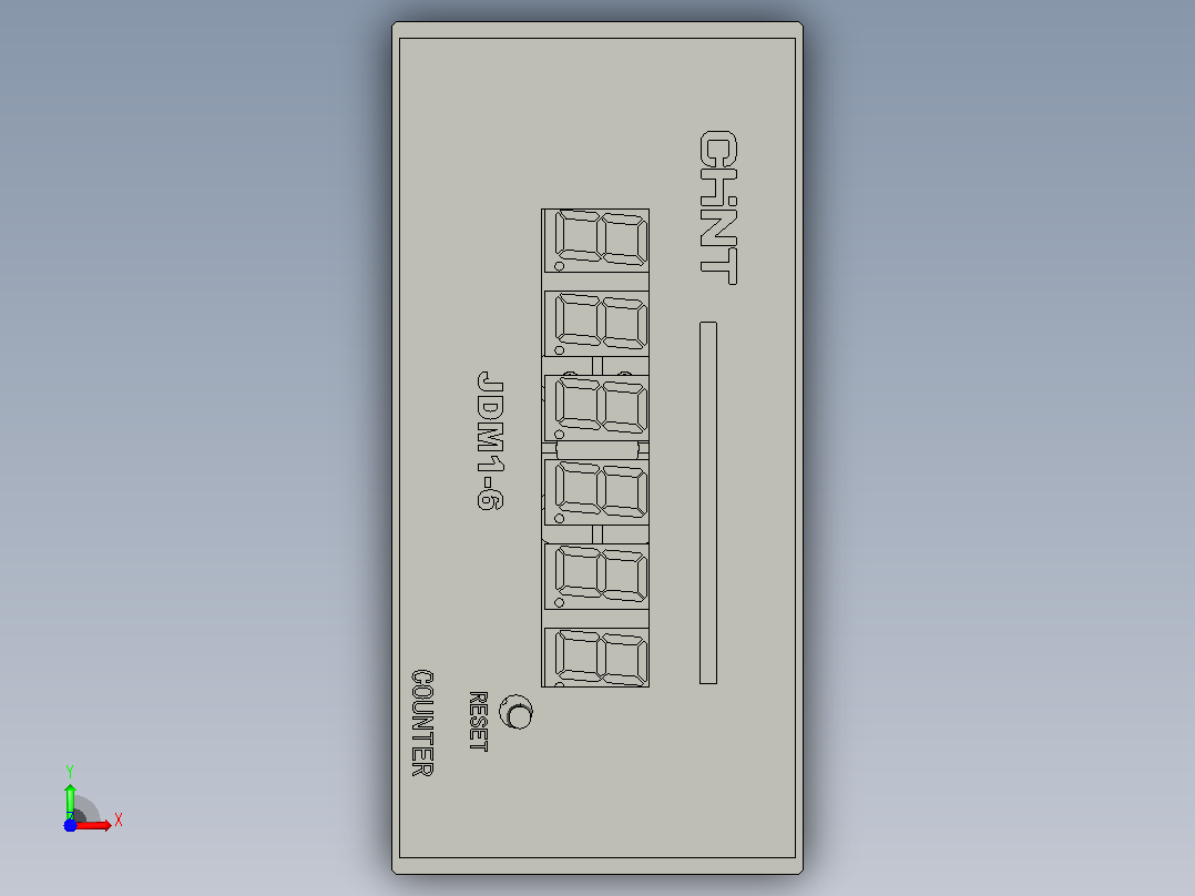 JDM1-6电子式计数器三维模型202012前视图
