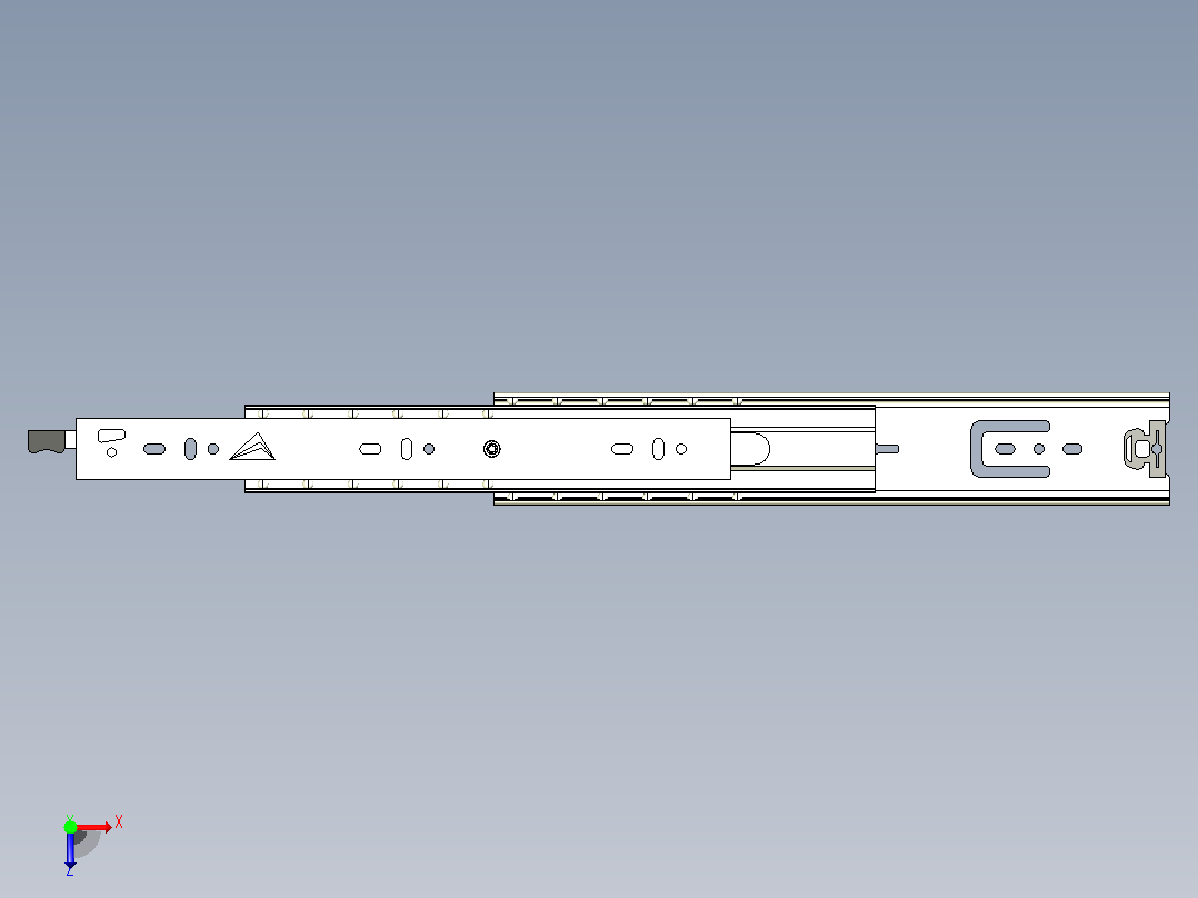 HA5133三节重型自锁钢珠滑轨[HA5133-12]俯视图