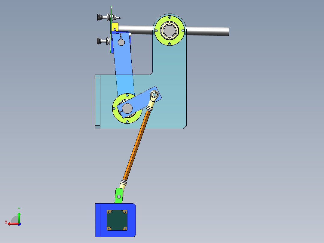 四杆机构带动的往复取料、翻转、投料机构sw16可编辑后视图