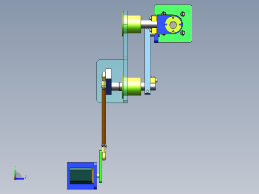 四杆机构带动的往复取料、翻转、投料机构sw16可编辑左视缩略图
