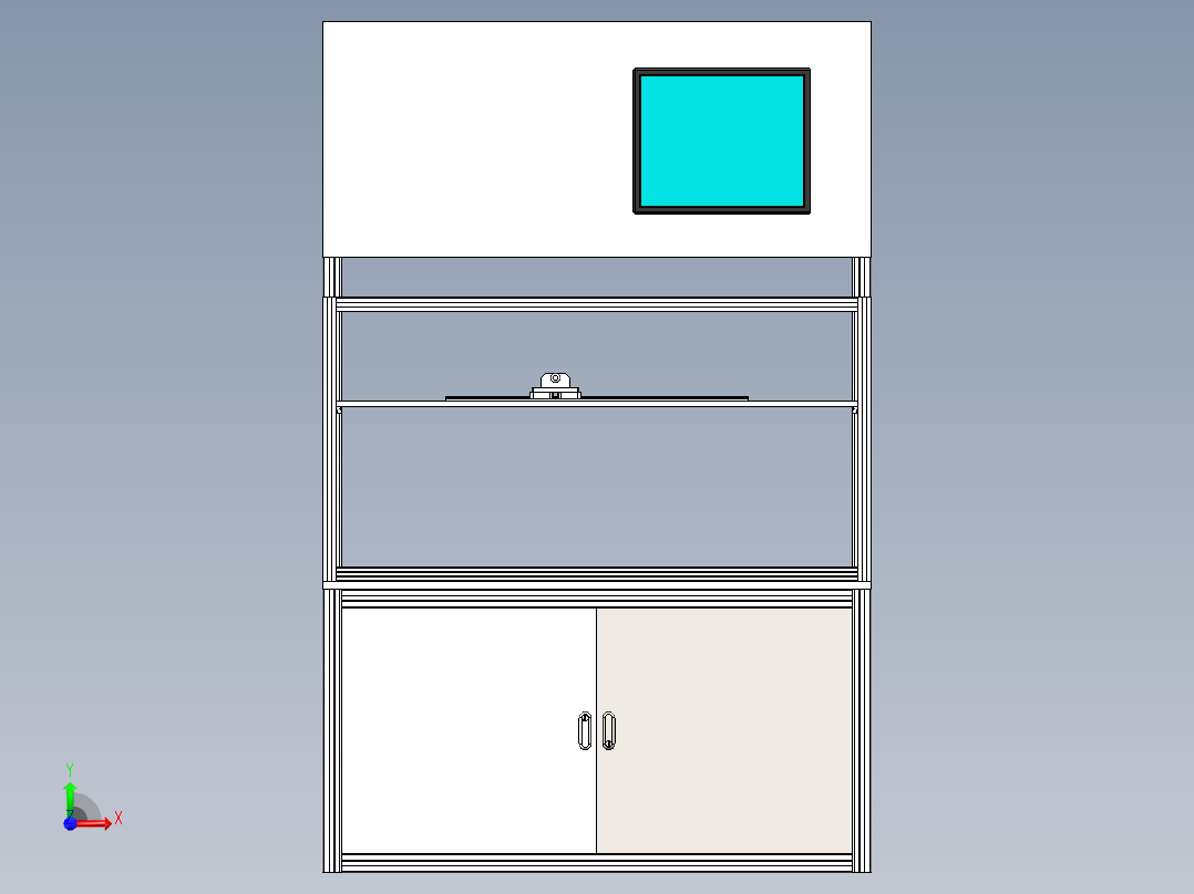 复珊端子pin入孔与否检测机（sw18可编辑+工程图+BOM）前视图