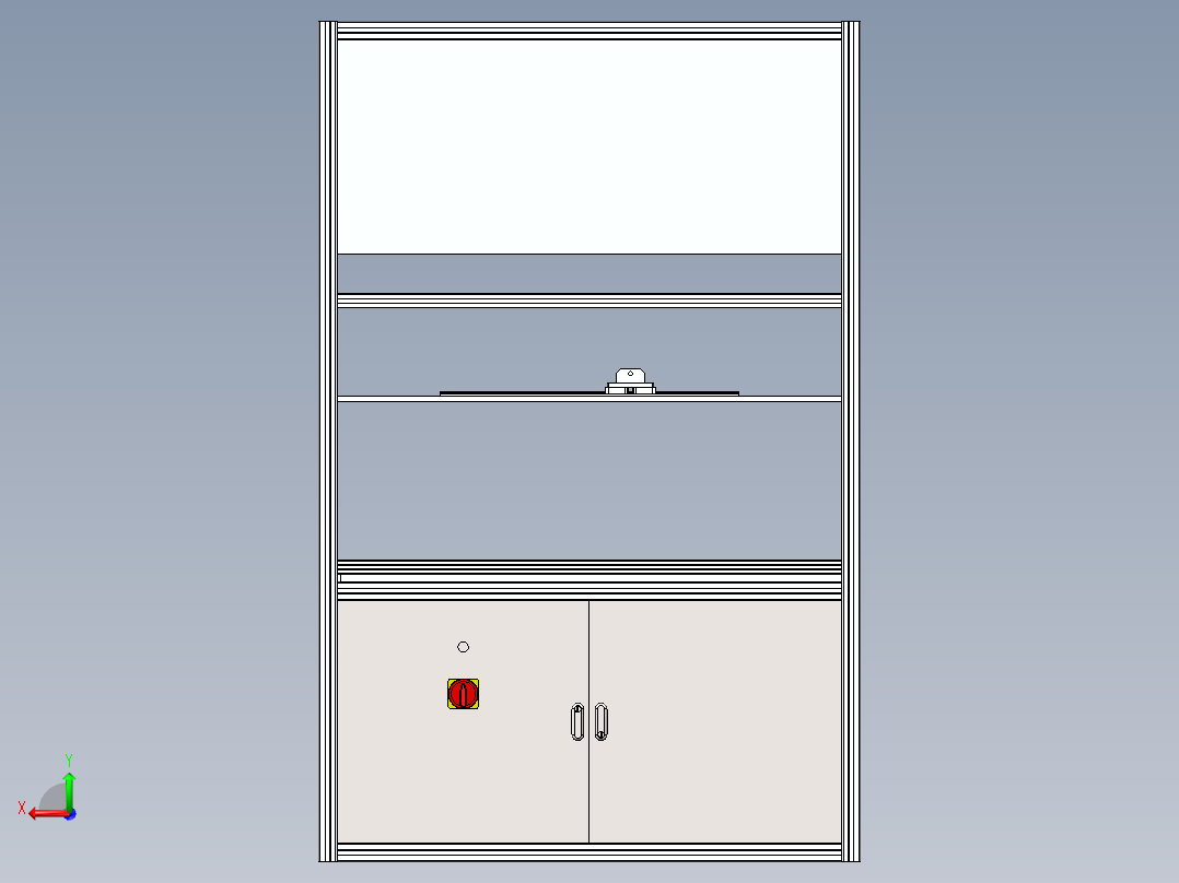 复珊端子pin入孔与否检测机（sw18可编辑+工程图+BOM）后视图