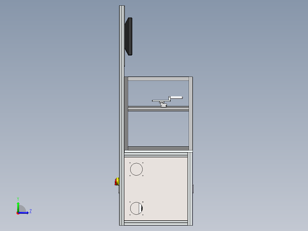 复珊端子pin入孔与否检测机（sw18可编辑+工程图+BOM）左视图