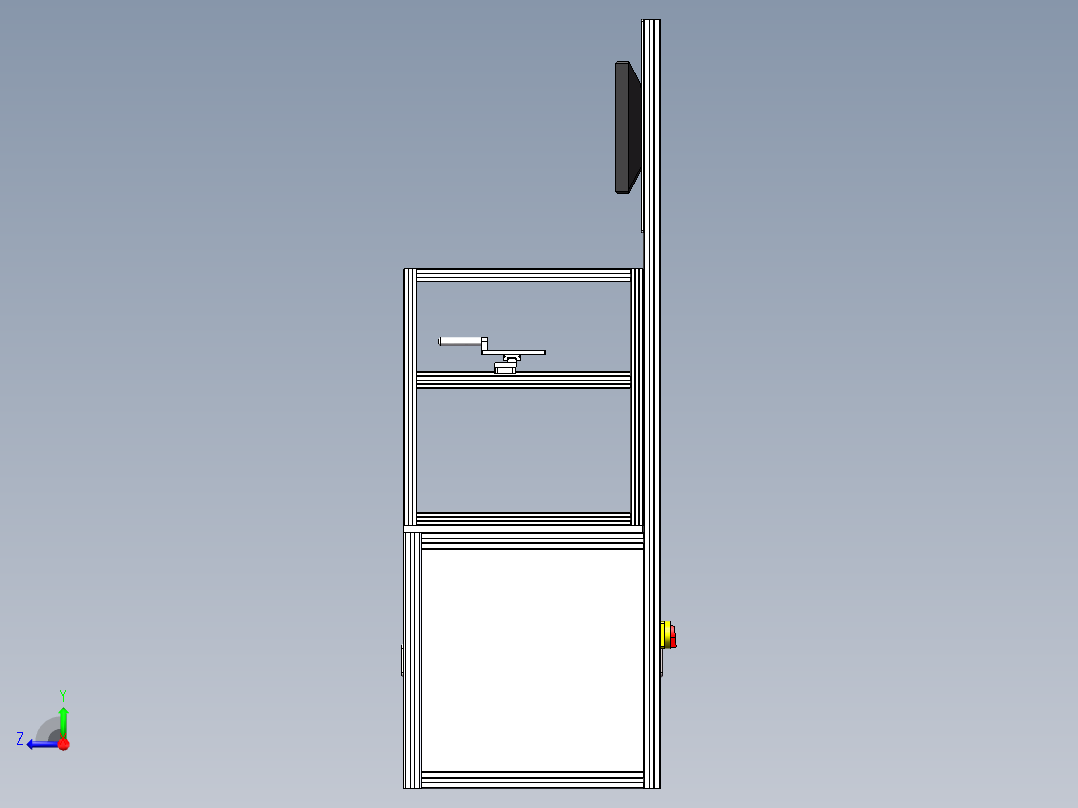 复珊端子pin入孔与否检测机（sw18可编辑+工程图+BOM）右视图