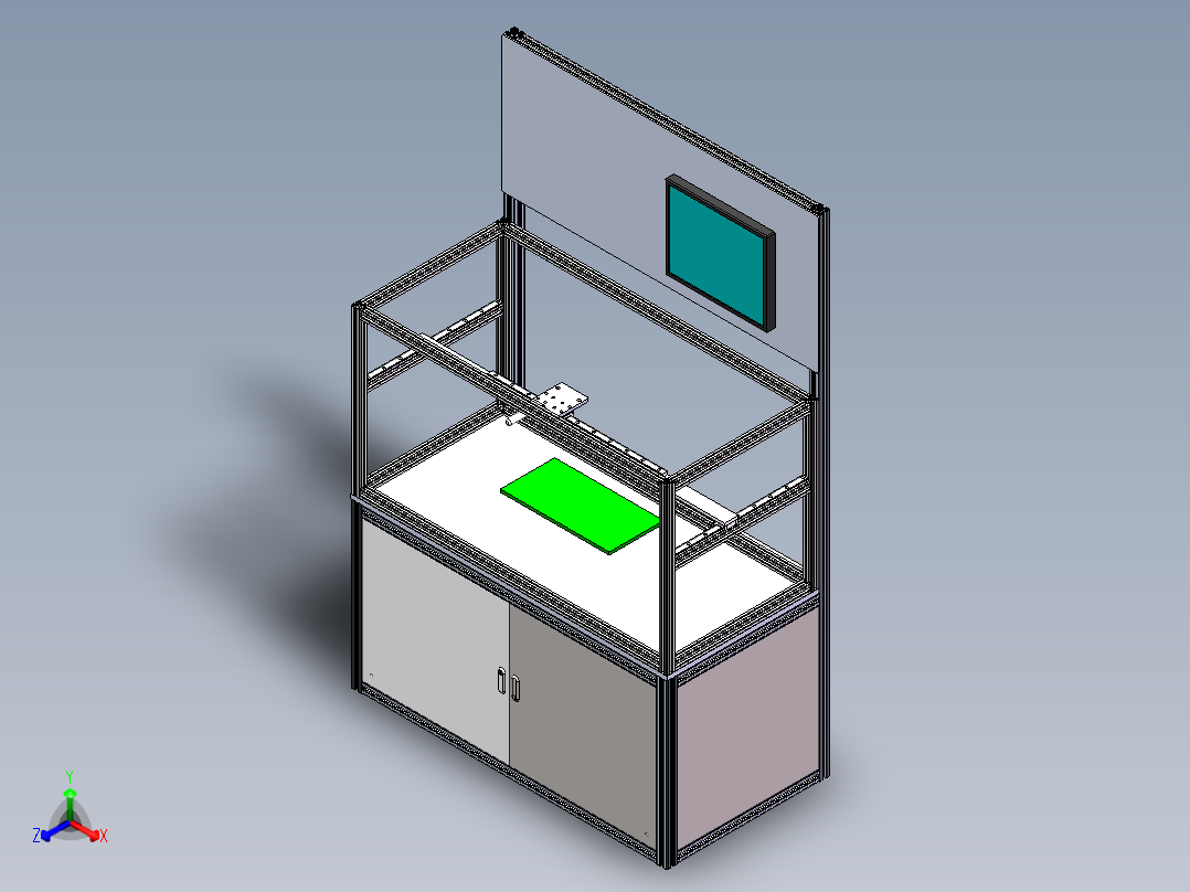 复珊端子pin入孔与否检测机（sw18可编辑+工程图+BOM）正等轴测图