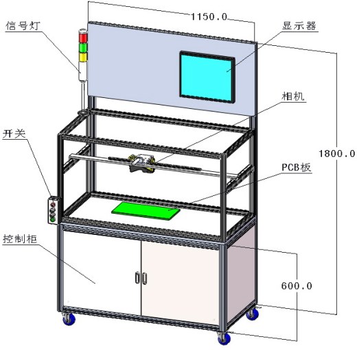 复珊端子pin入孔与否检测机（sw18可编辑+工程图+BOM）缩略图