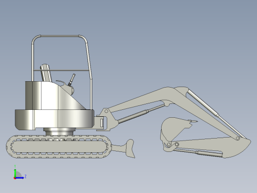 卡特彼勒小型履带挖掘机3D模型左视缩略图