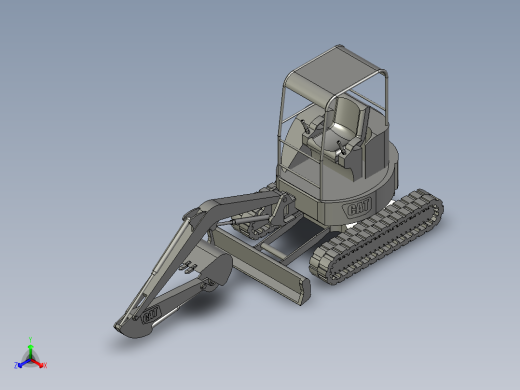 卡特彼勒小型履带挖掘机3D模型正等轴测缩略图