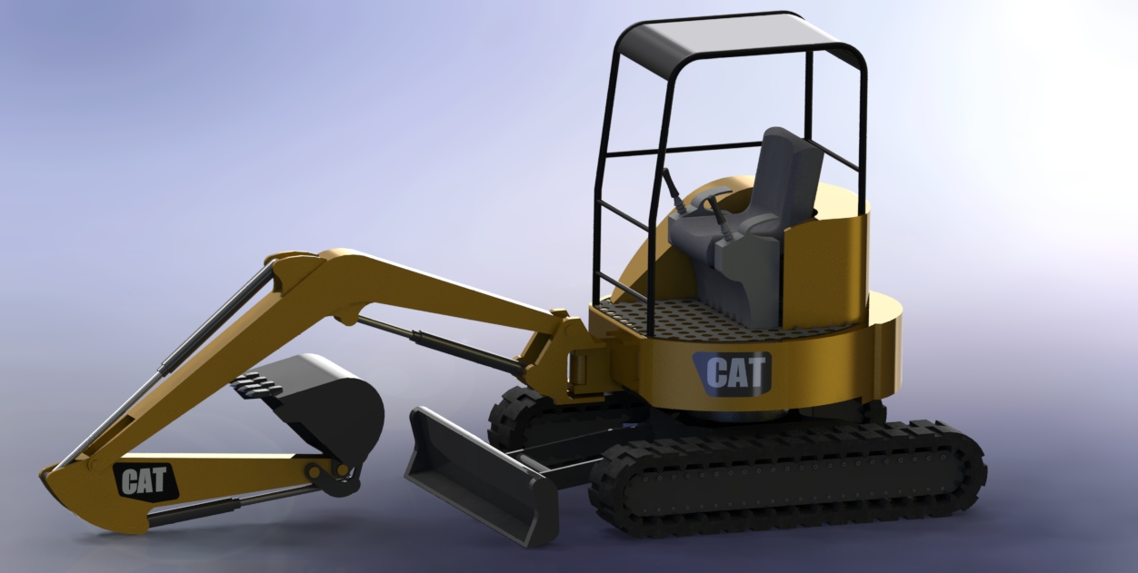 卡特彼勒小型履带挖掘机3D模型