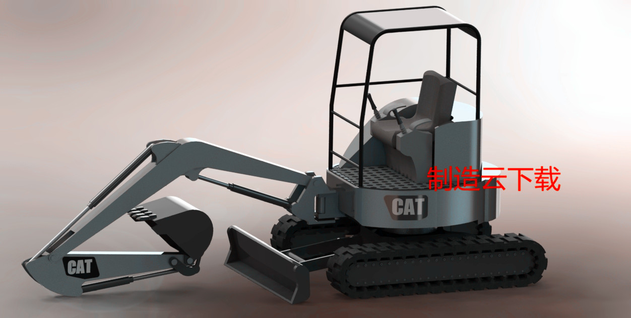 卡特彼勒小型履带挖掘机3D模型