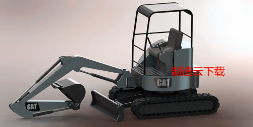 卡特彼勒小型履带挖掘机3D模型缩略图