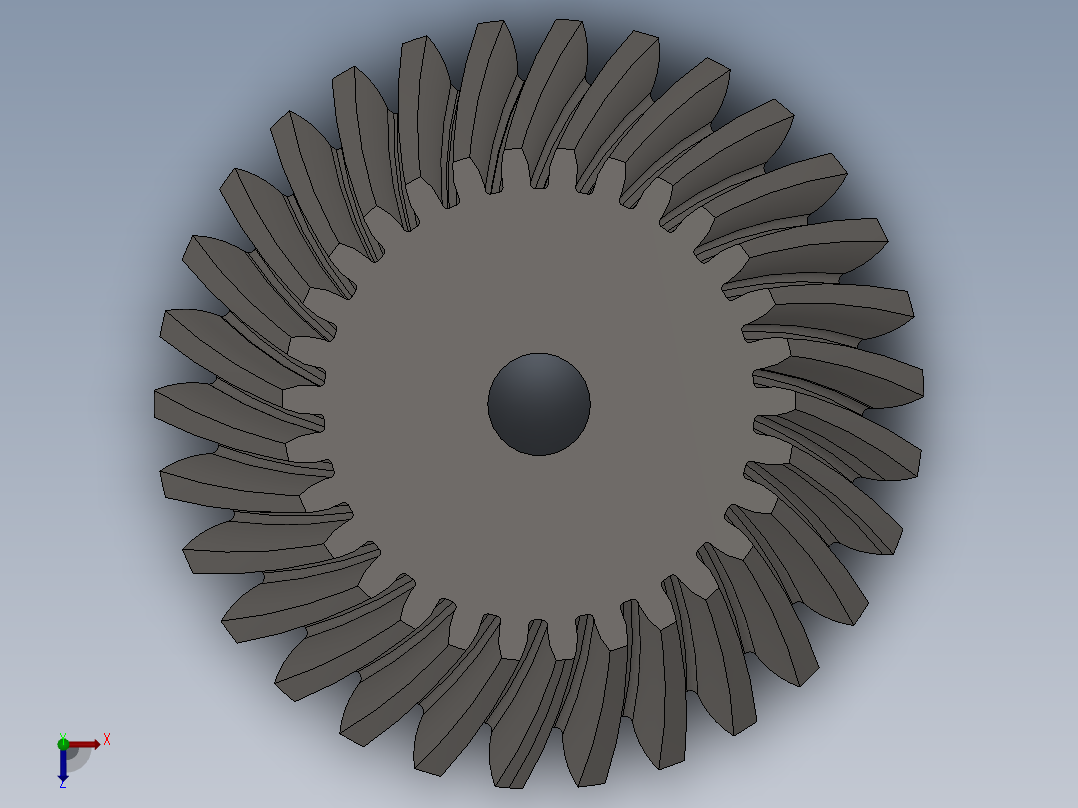 solidworks 螺旋伞齿轮俯视图