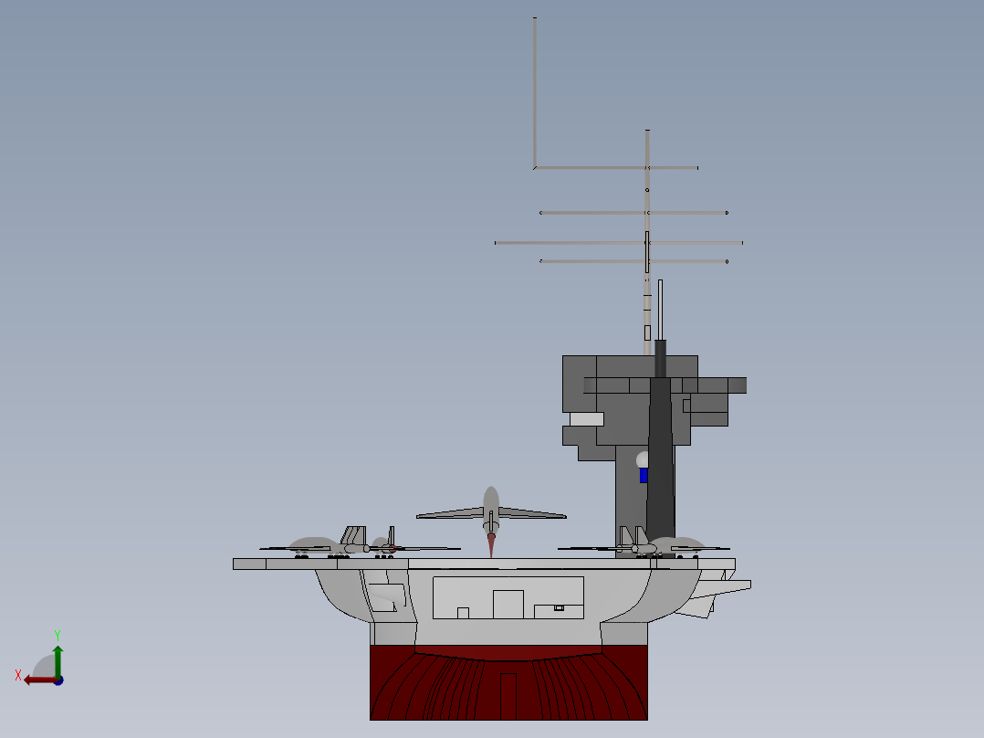 王建国-航母模型后视图