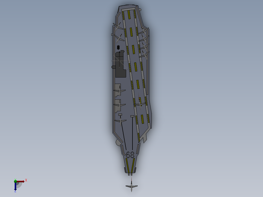 王建国-航母模型俯视图