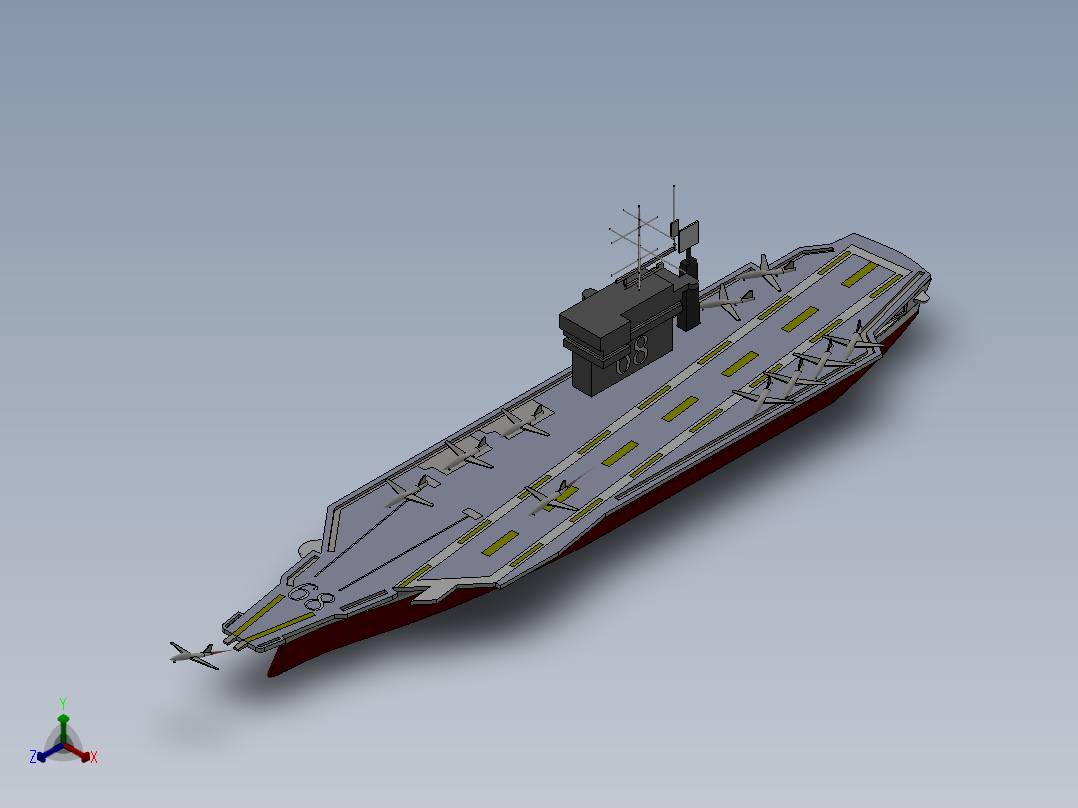 王建国-航母模型正等轴测图