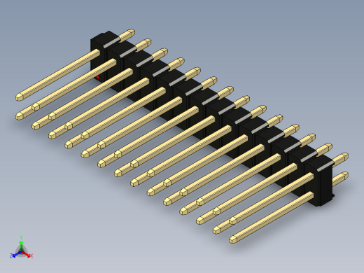 彩色公头100mil（2.54mm）系列-DS1021_black_2x14p_100mil_Type5_rev1.0