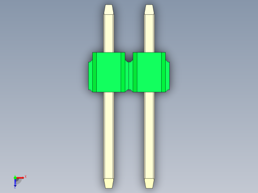 彩色公头100mil（2.54mm）系列-DS1021_green_3x02p_100mil_Type1_rev1.0俯视缩略图