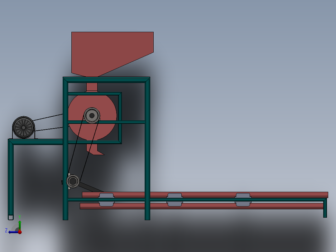 花生脱壳机右视图