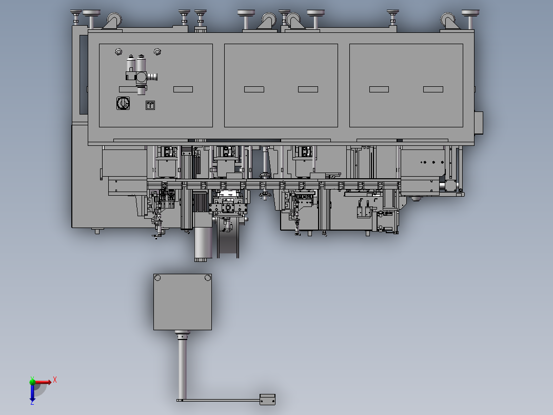 新设计自动组装机3D模型俯视图
