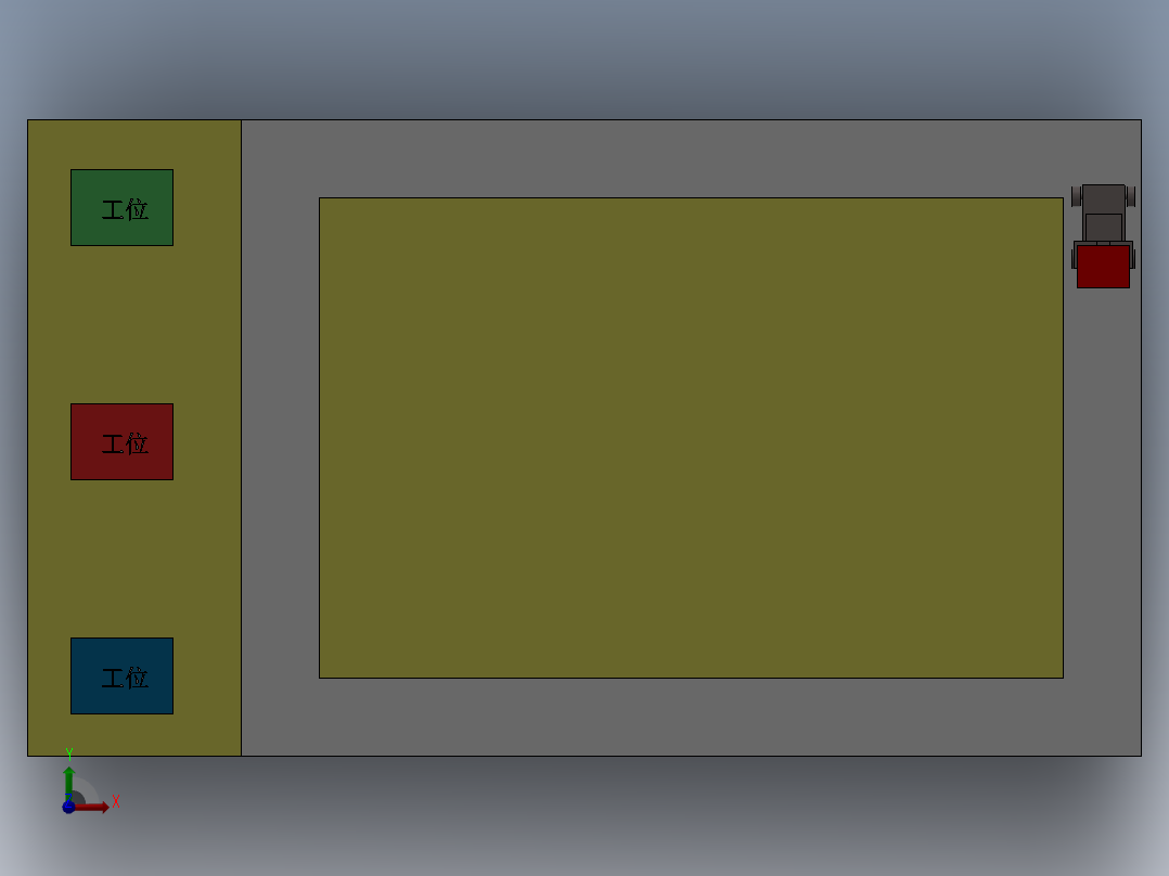 小车搬运模型前视图