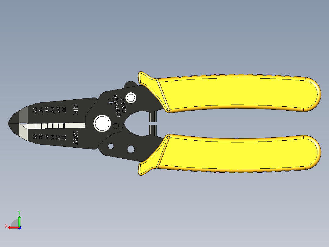 剥线钳和切割器后视图