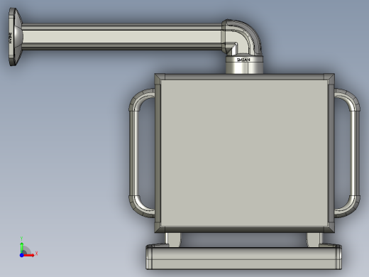 悬臂控制操控箱键盘支架-C1-固定底座-90度箱体连接器-500前视缩略图