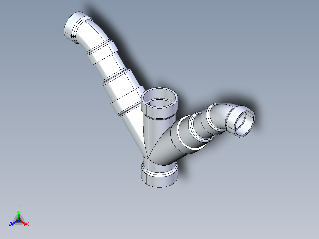 船舶管路系统S12_SeaDrainPLUS_DoubleComboReducingWye-SxSxSxS_37E268230_2x1-1-2in Sea Drain Plus - Double Combo Reducing Wye - SxSxSxS主视图