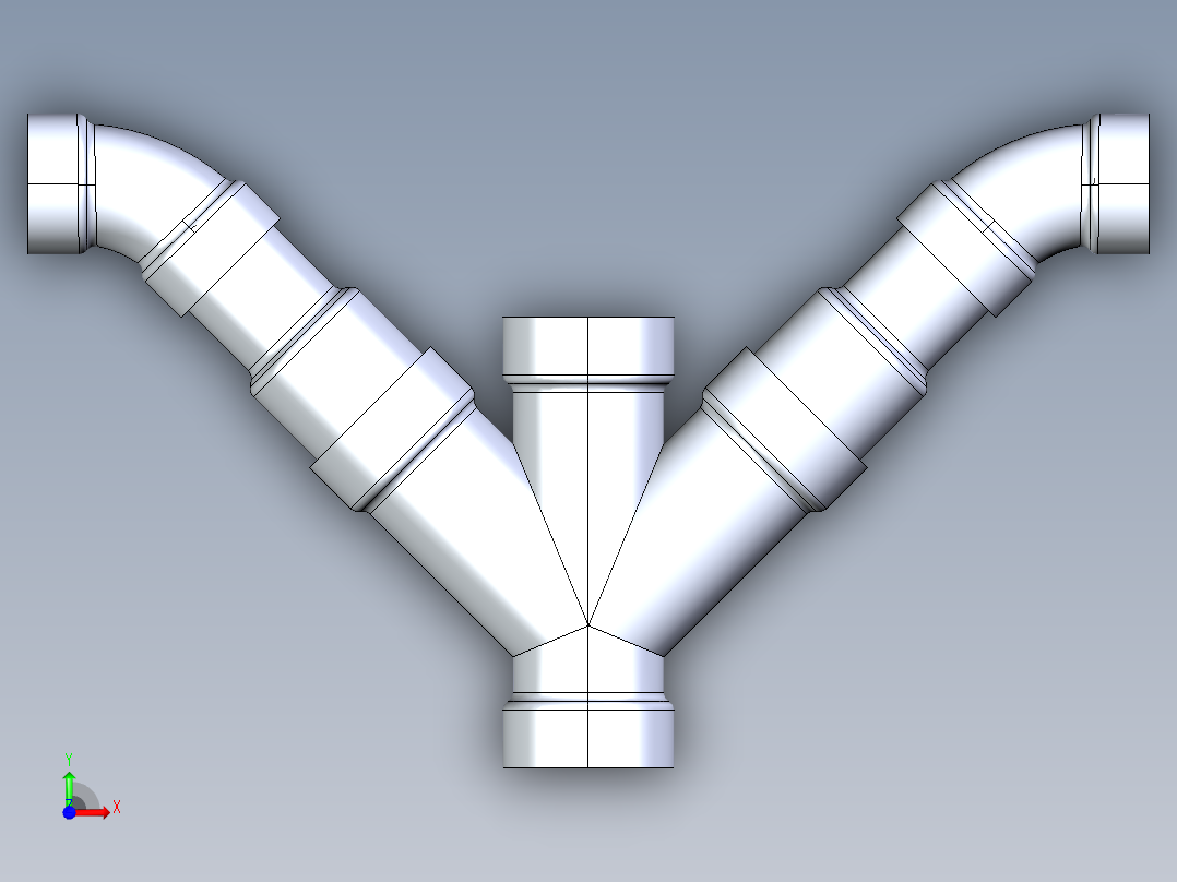 船舶管路系统S12_SeaDrainPLUS_DoubleComboReducingWye-SxSxSxS_37E268230_2x1-1-2in Sea Drain Plus - Double Combo Reducing Wye - SxSxSxS前视图