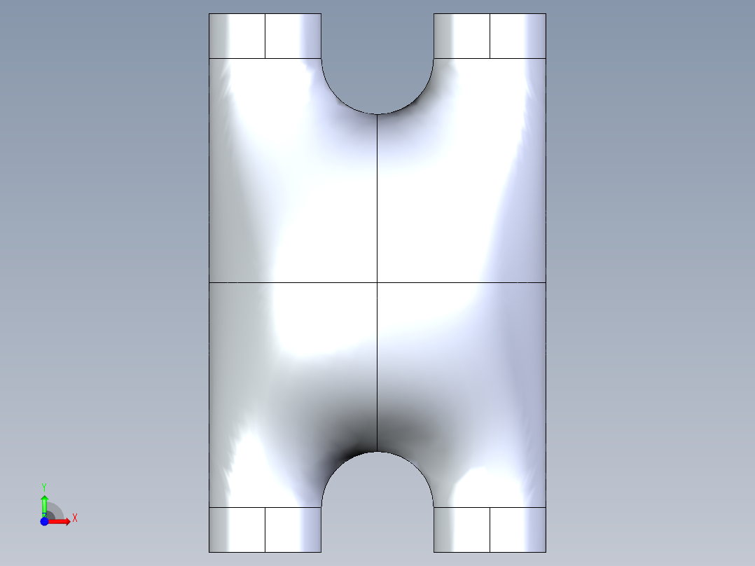 平行四通管前视图
