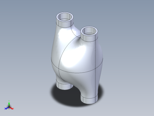 平行四通管正等轴测缩略图