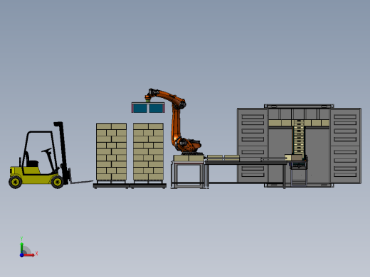 货箱码垛搬运线前视缩略图