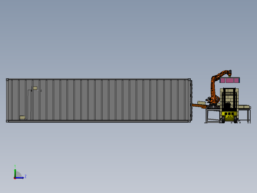 货箱码垛搬运线左视图