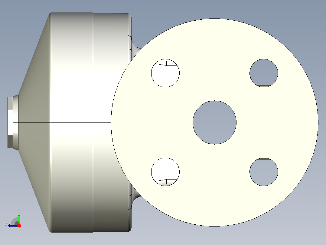 7DKMOAMCP NO-DA 气动隔膜阀、常开型双作用，固定法兰，钻孔ANSI B16.5条款150 # FF。面对面根据EN 558-1 PP-H右视图