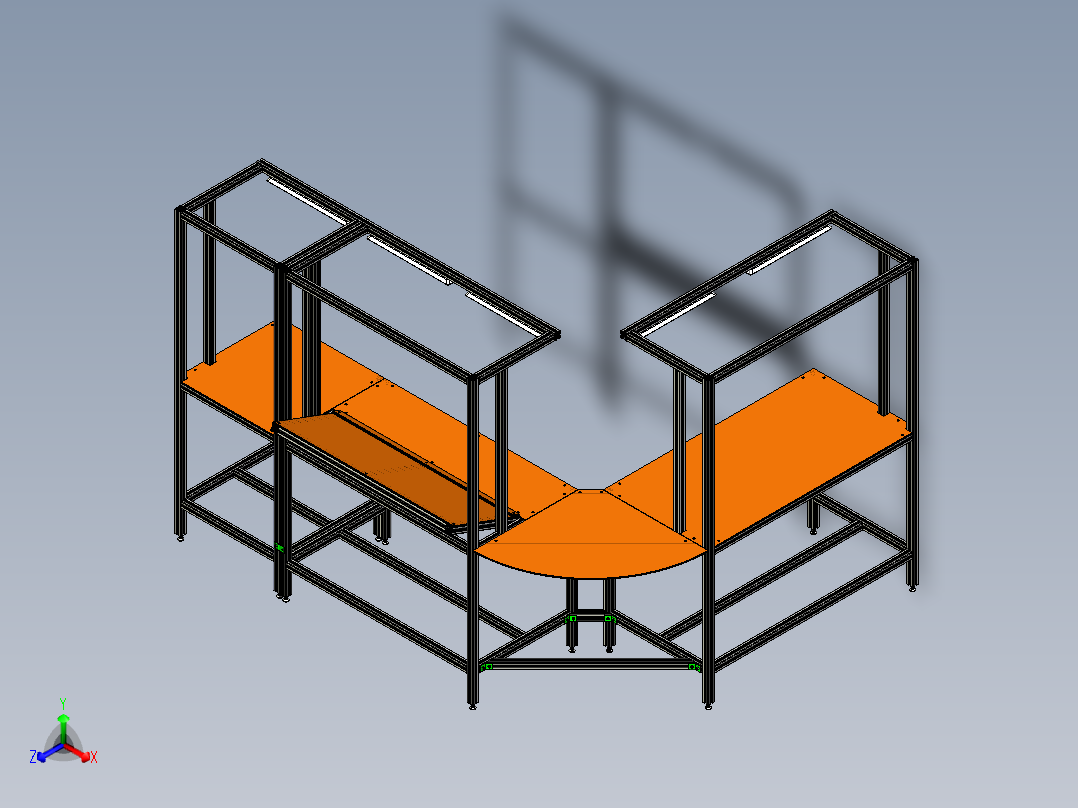 流水线正等轴测图