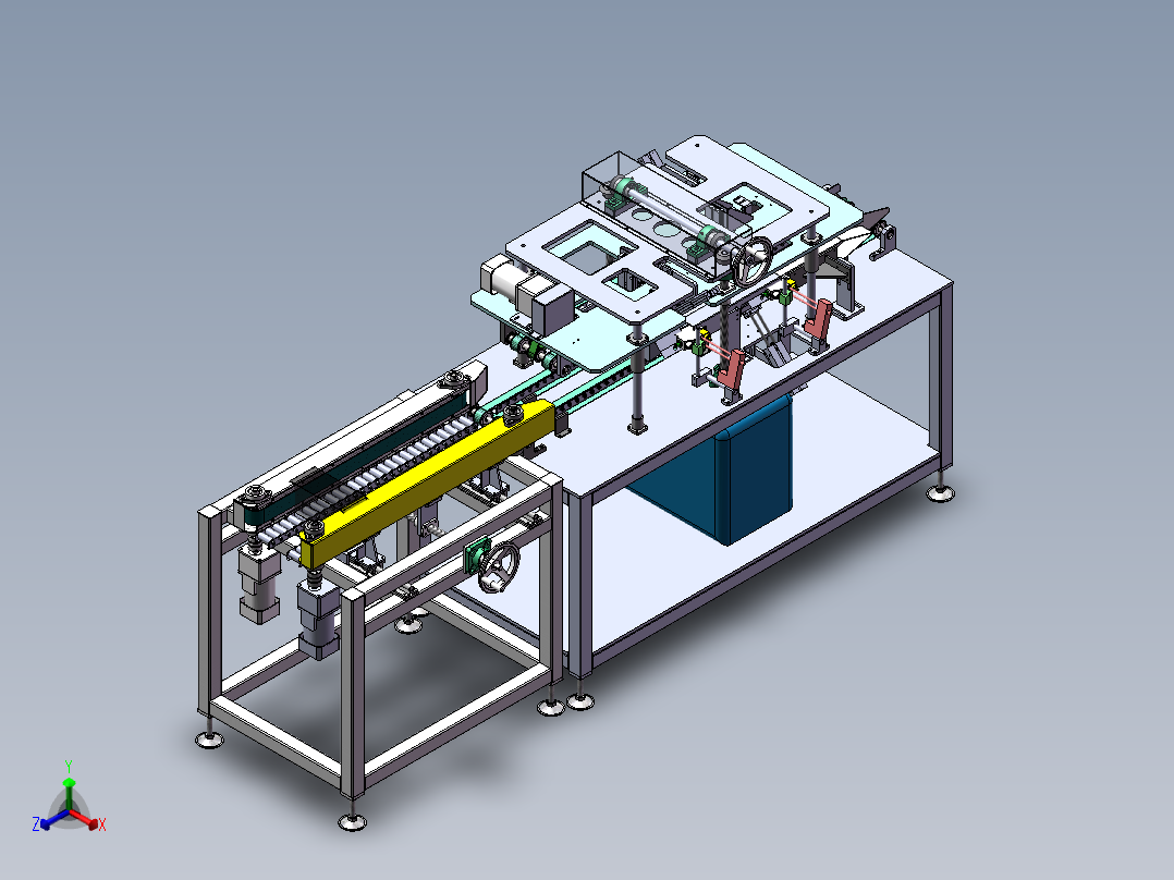 2023.02月-半自动纸盒包装机sw18可编辑正等轴测图