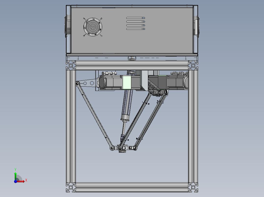 小型蜘蛛手（sw18可编辑+工程图+bom+电气）前视图