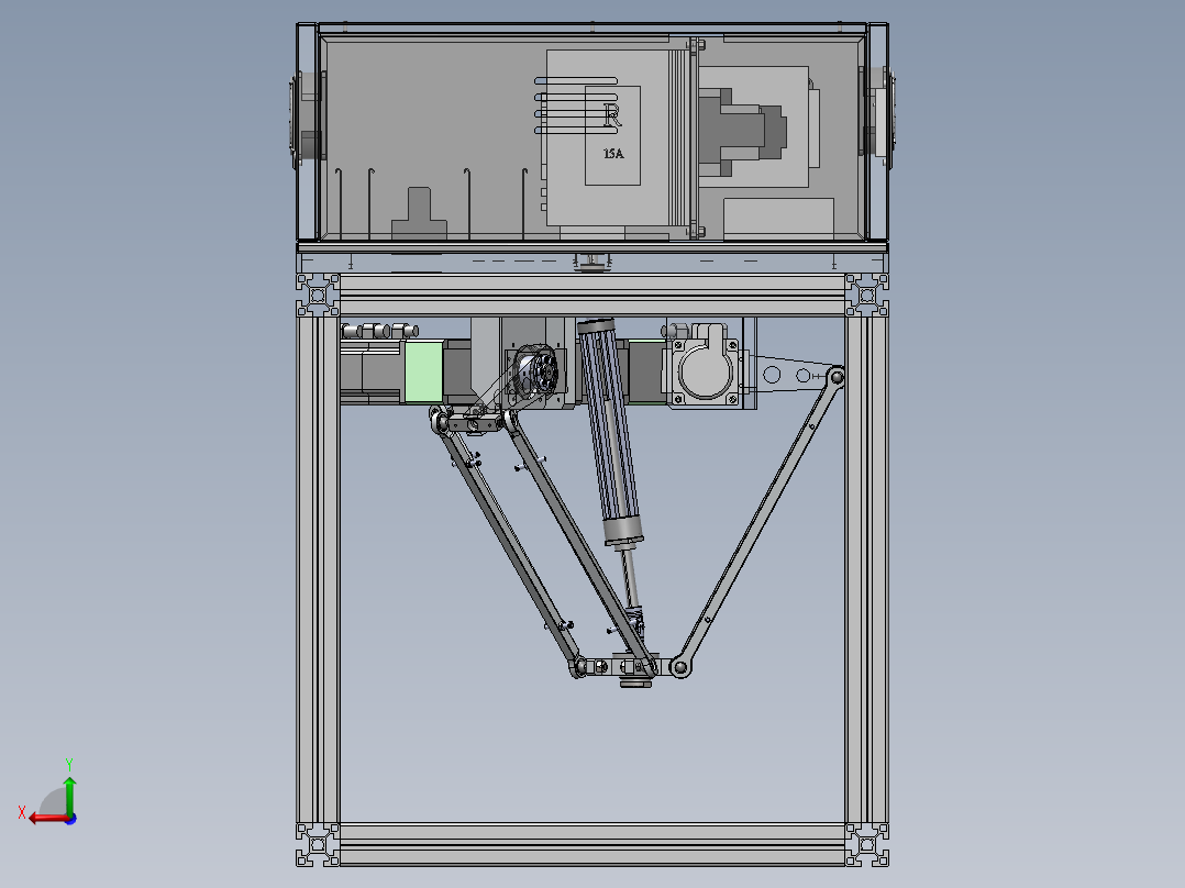 小型蜘蛛手（sw18可编辑+工程图+bom+电气）后视图