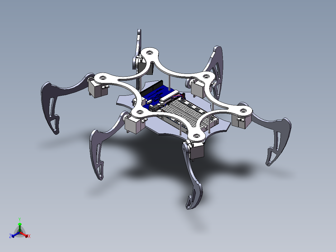 仿生蜘蛛机器人sw20可编辑正等轴测图
