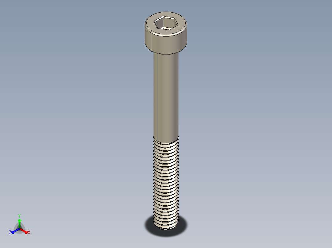 Screw_DIN_912_M5x45_A2.STEP公制内六角螺钉正等轴测图