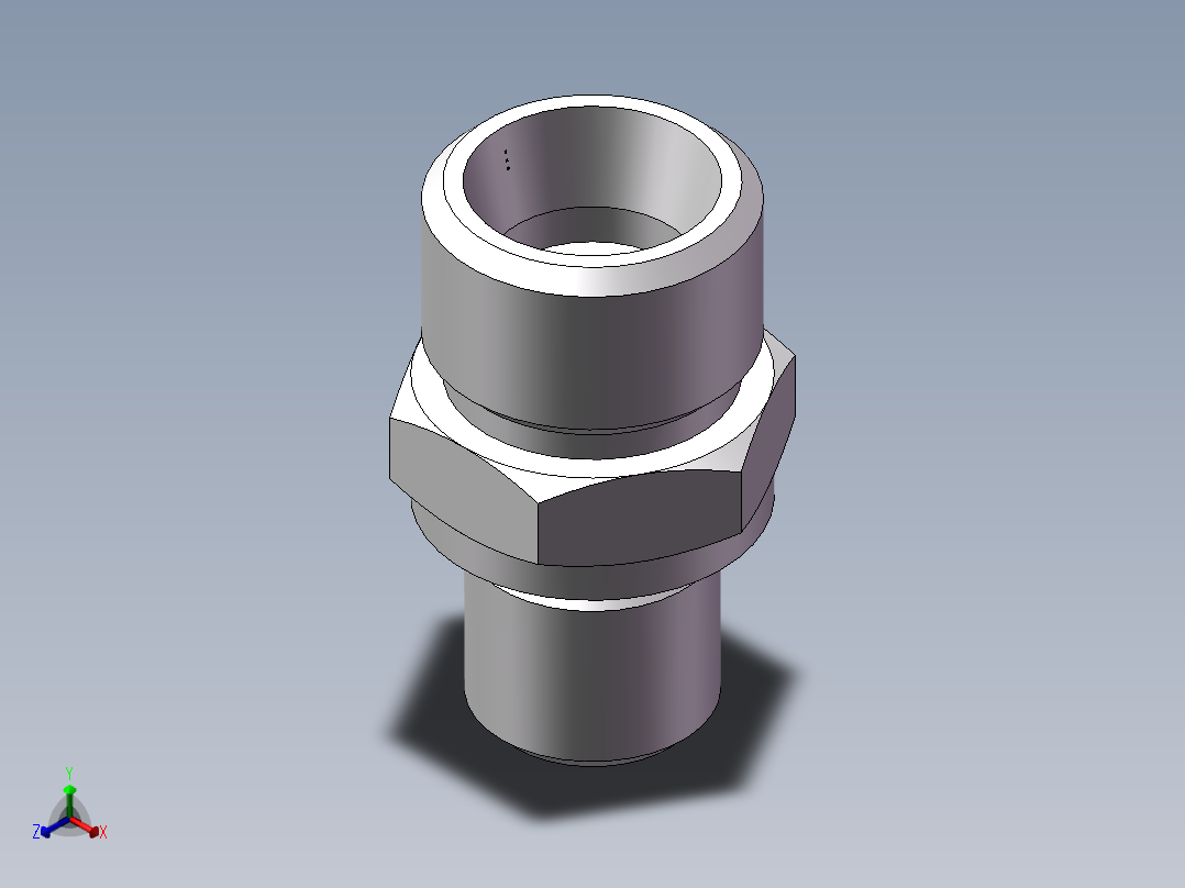 公制螺纹ED密封、1CM-16-12WD非标正等轴测图