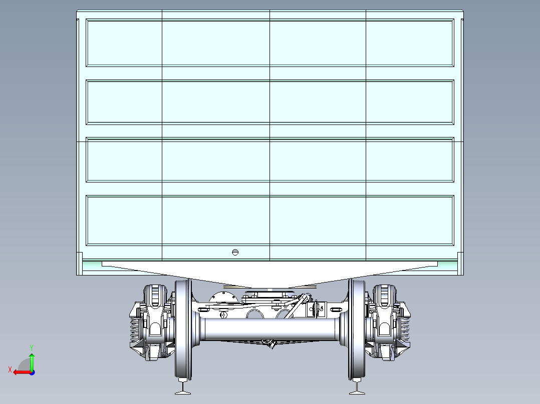 C80车模型（80吨级铝合金运煤敞车）后视图