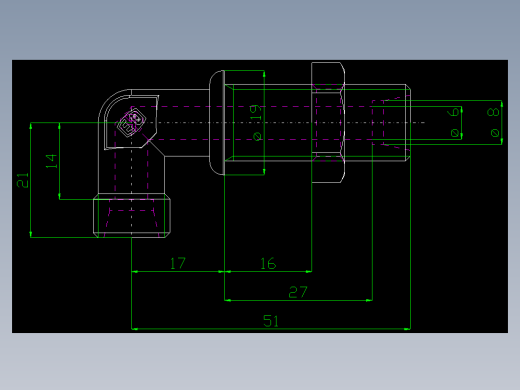 PARKER管接头EO Bulkhead elbow WSV08LOMD71(16)_front