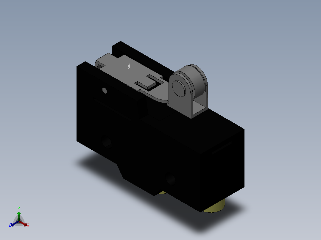 微动开关X_10GW22_B正等轴测图