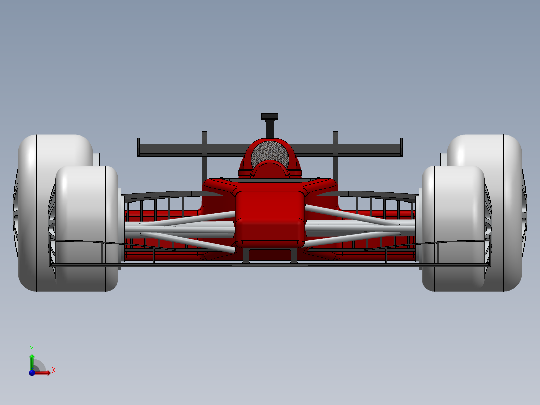 F1运动赛车模型前视图