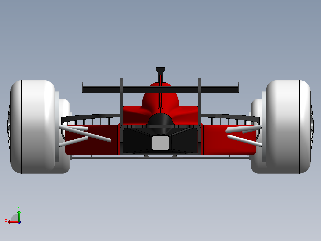 F1运动赛车模型后视图
