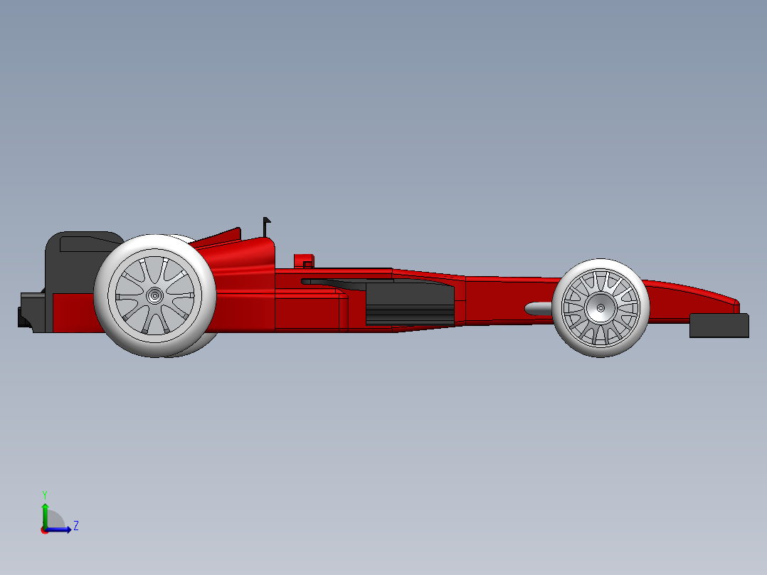 F1运动赛车模型左视图