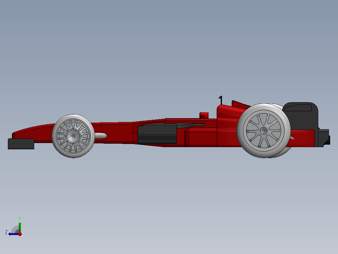 F1运动赛车模型右视图