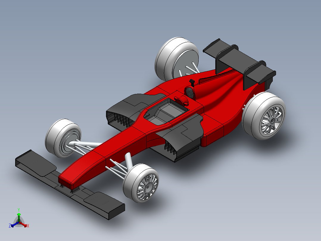 F1运动赛车模型正等轴测图