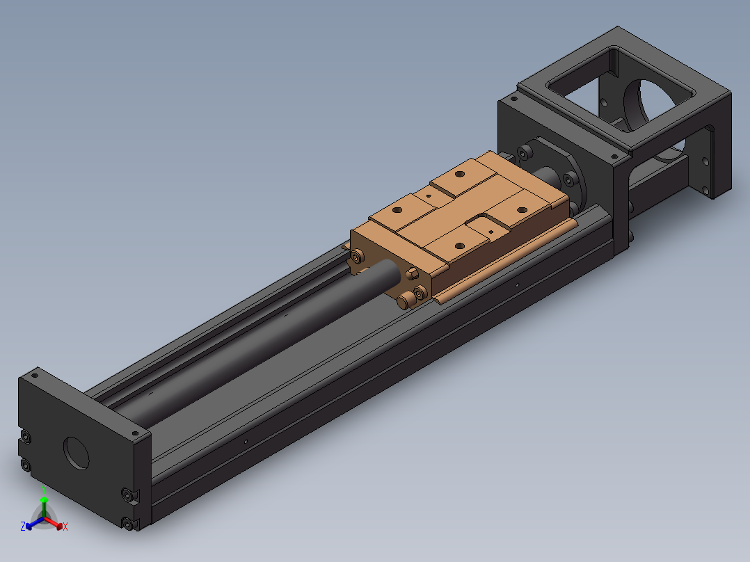 丝杆模组 上银 KK8610C-340A1-F0正等轴测图